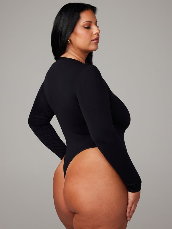 Seamless Long-Sleeve Bodysuit Teddy
