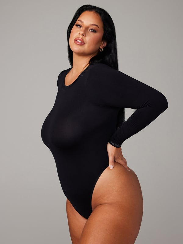 Seamless Long-Sleeve Bodysuit Teddy