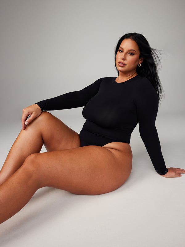 Seamless Long-Sleeve Bodysuit Teddy