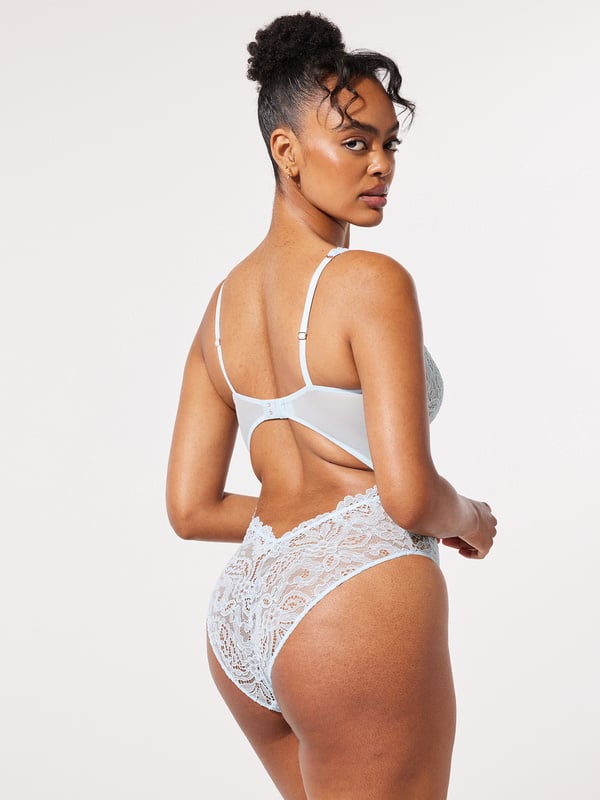 Romantic Corded Lace Underwire Teddy