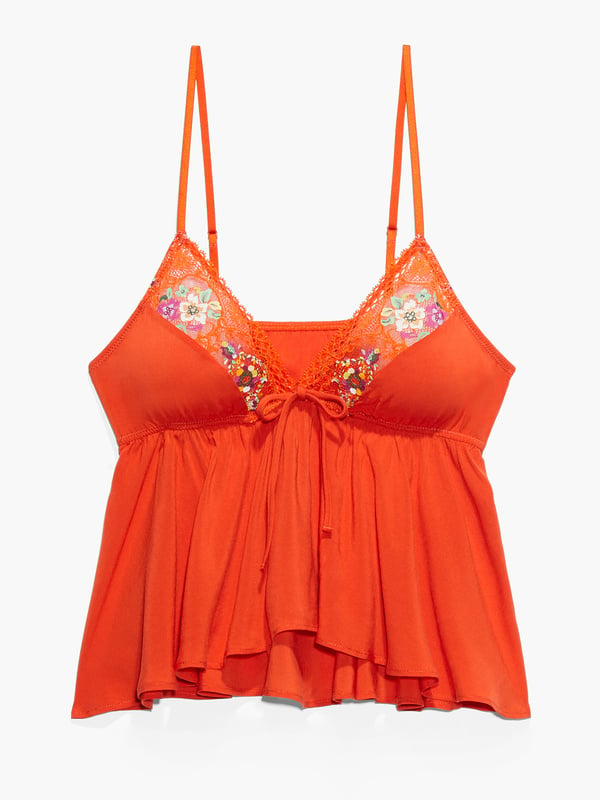 Dolled Up Lace Cami In Multi Orange Red Savage X Fenty