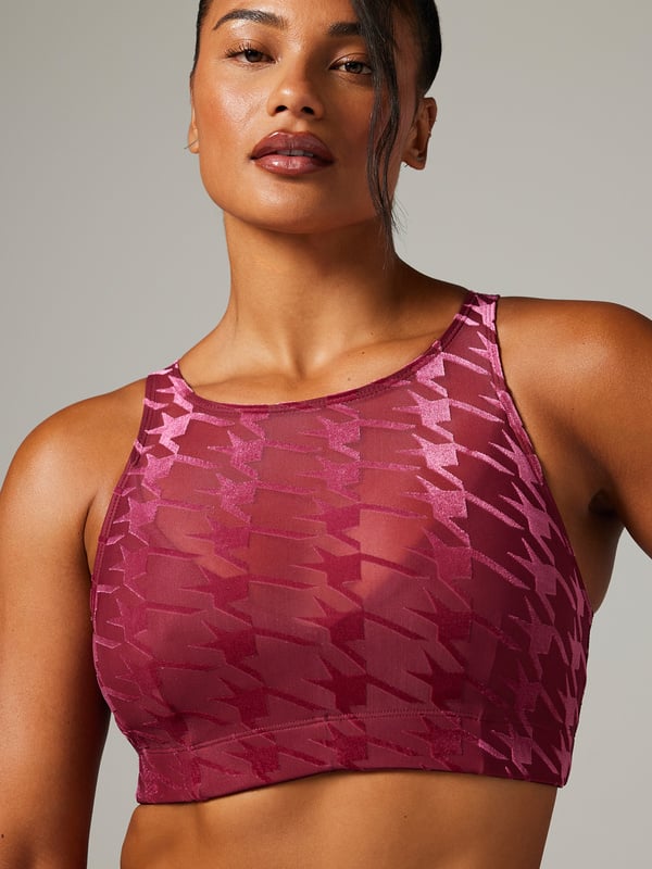 Risque Taker Houndstooth Medium-Impact Sports Bra