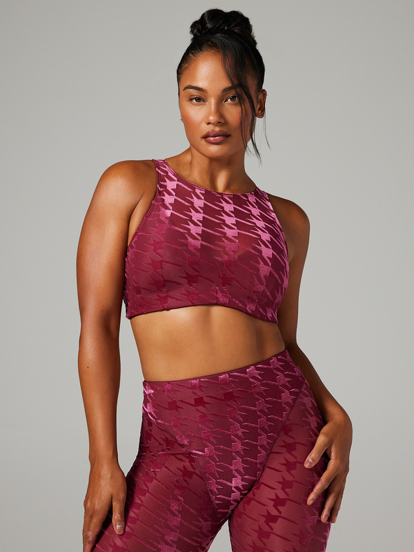 Risque Taker Houndstooth Medium-Impact Sports Bra