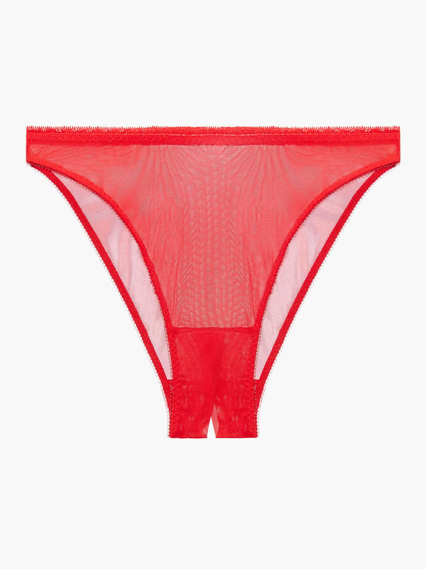 Mesh Crotchless High Leg Bikini In Red SAVAGE X FENTY UK United Kingdom