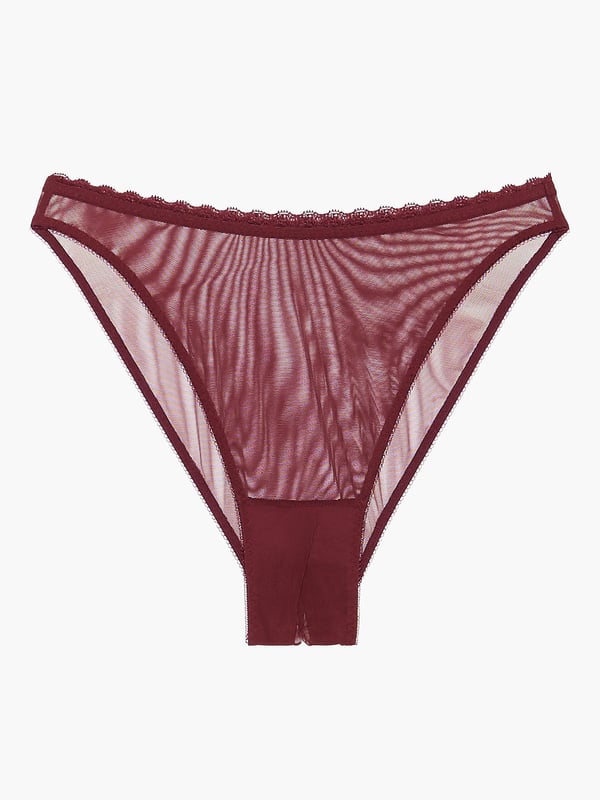 Mesh Crotchless High Leg Bikini In Red Savage X Fenty France