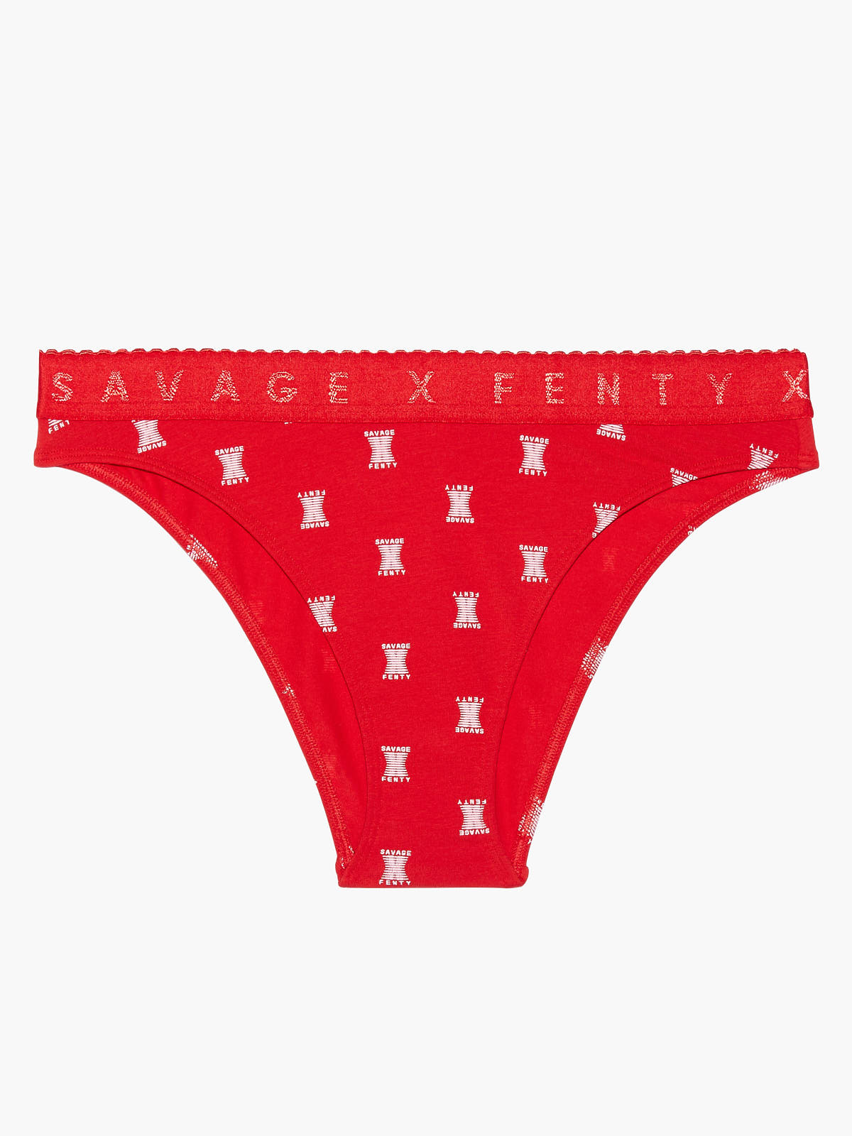 Savage X Cotton Jersey High Leg Bikini In Multi Red Savage X Fenty