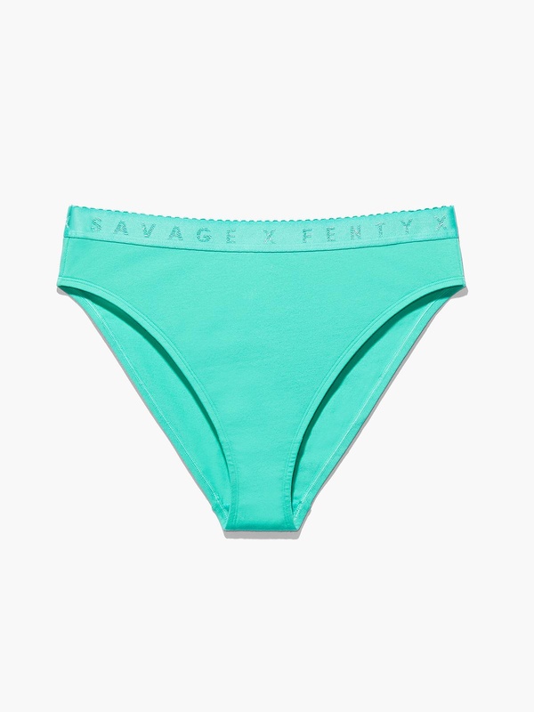 Savage X Cotton Jersey High Leg Bikini In Green Savage X Fenty Germany