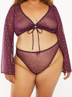 Gift Me More High Leg Crotchless Bikini In Purple Savage X Fenty