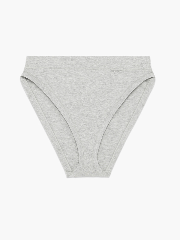 Cotton Essentials High Leg Bikini Panty In Grey Savage X Fenty