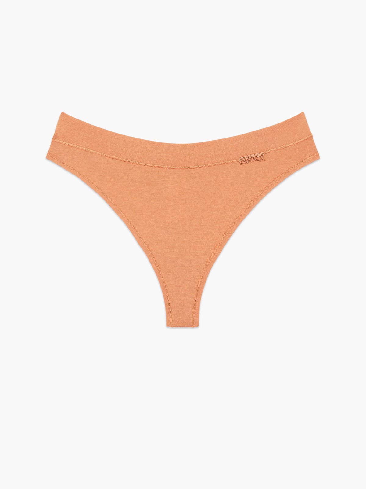 Cotton Essentials Mid Rise Thong Panty In Nude Savage X Fenty