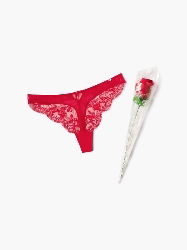 Rose Delivery Lace Thong