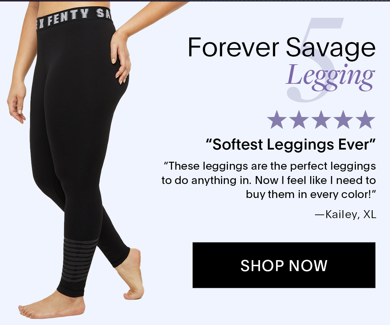 Savage X Fenty Forever Savage Jersey Purple Lavender Leggings Size