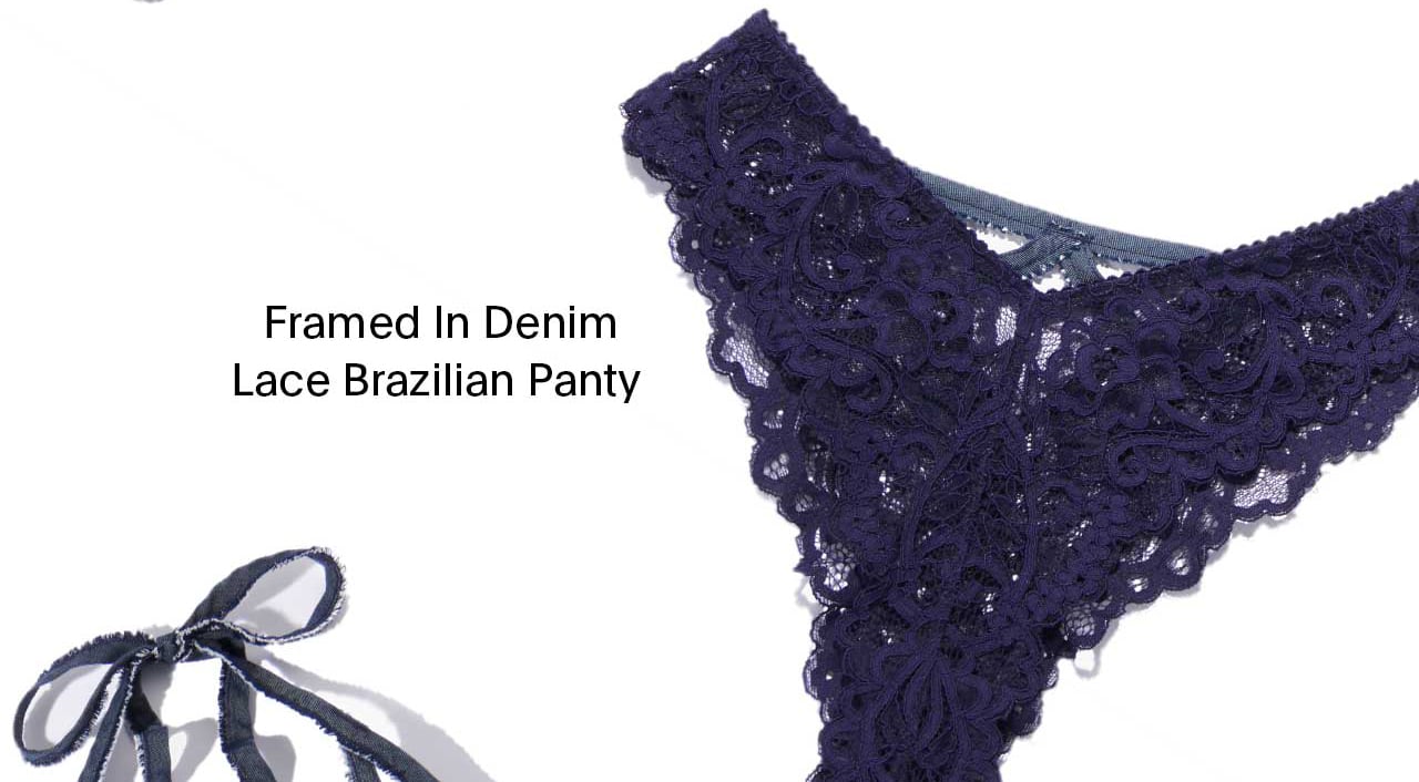  Framed In Denim Lace Brazilian Panty 