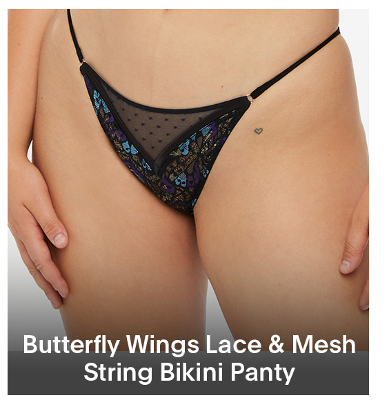 Butterfly Wings Lace & Mesh Garter Belt