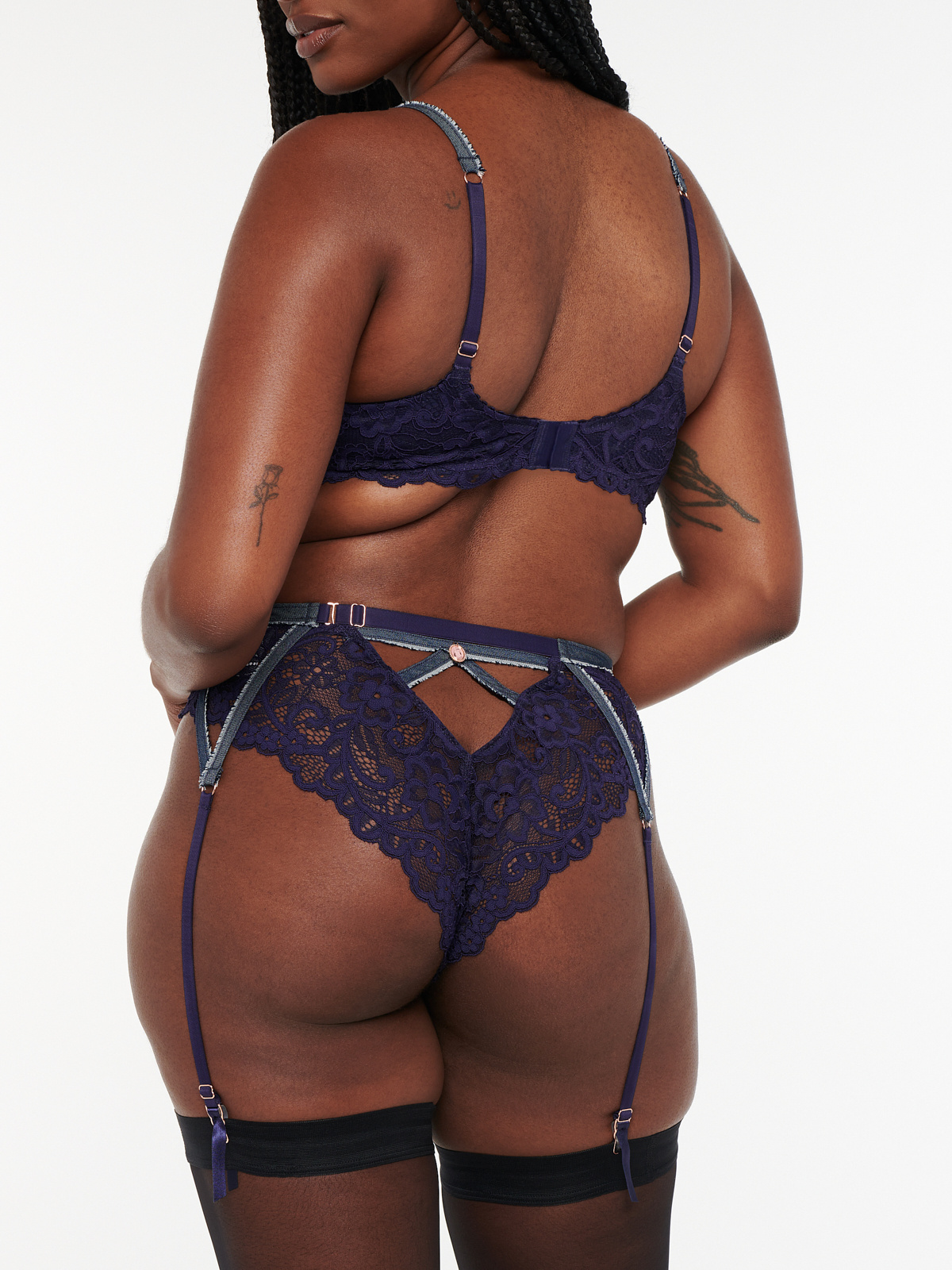 Framed In Denim Lace Brazilian Panty