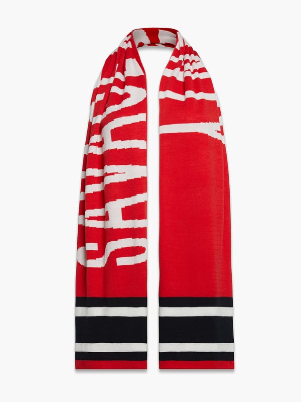 Lit Leisure Logo Knit Scarf In Multi And Red Savage X Fenty