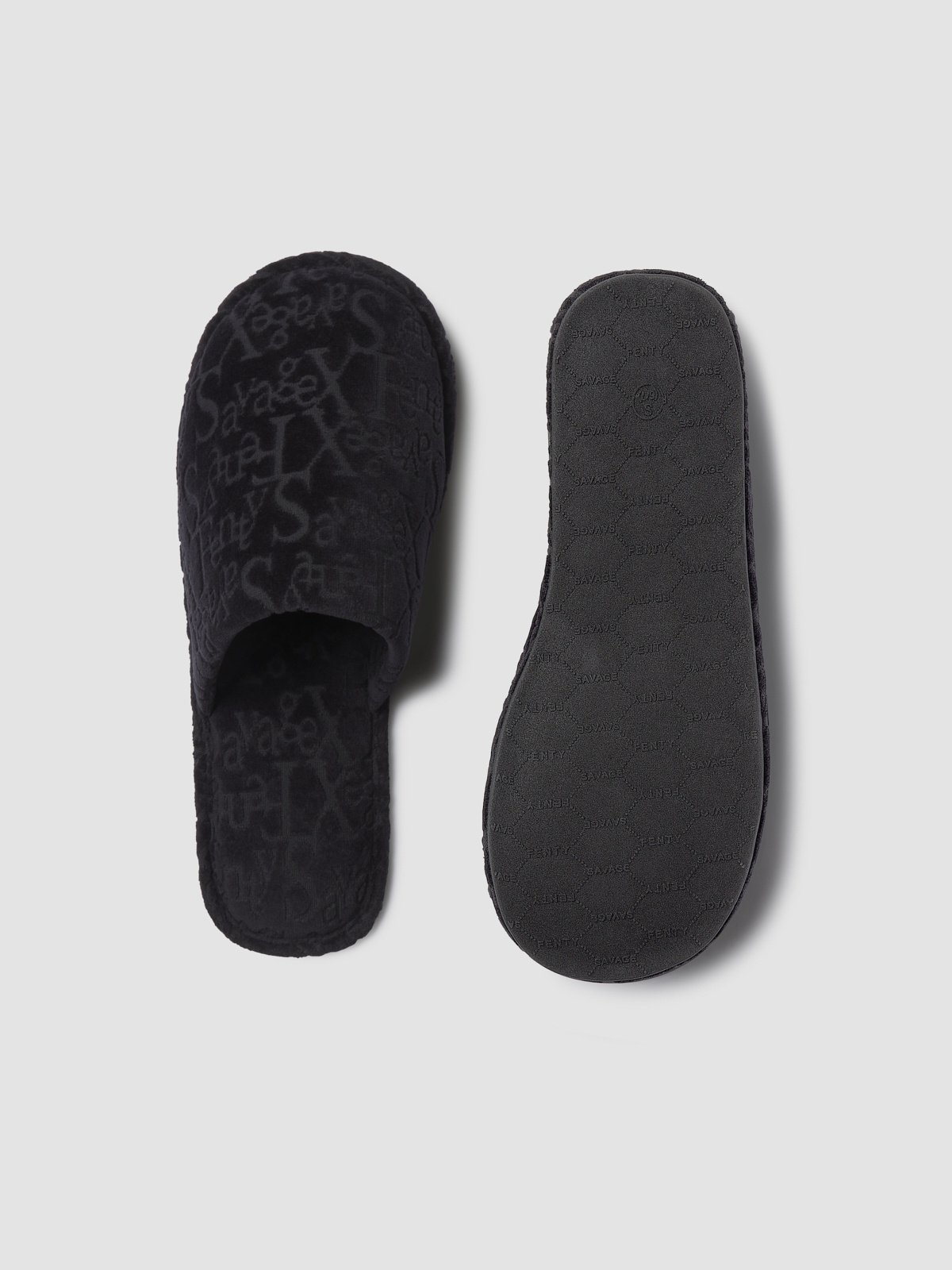 Men's Signature Script Velour Slippers