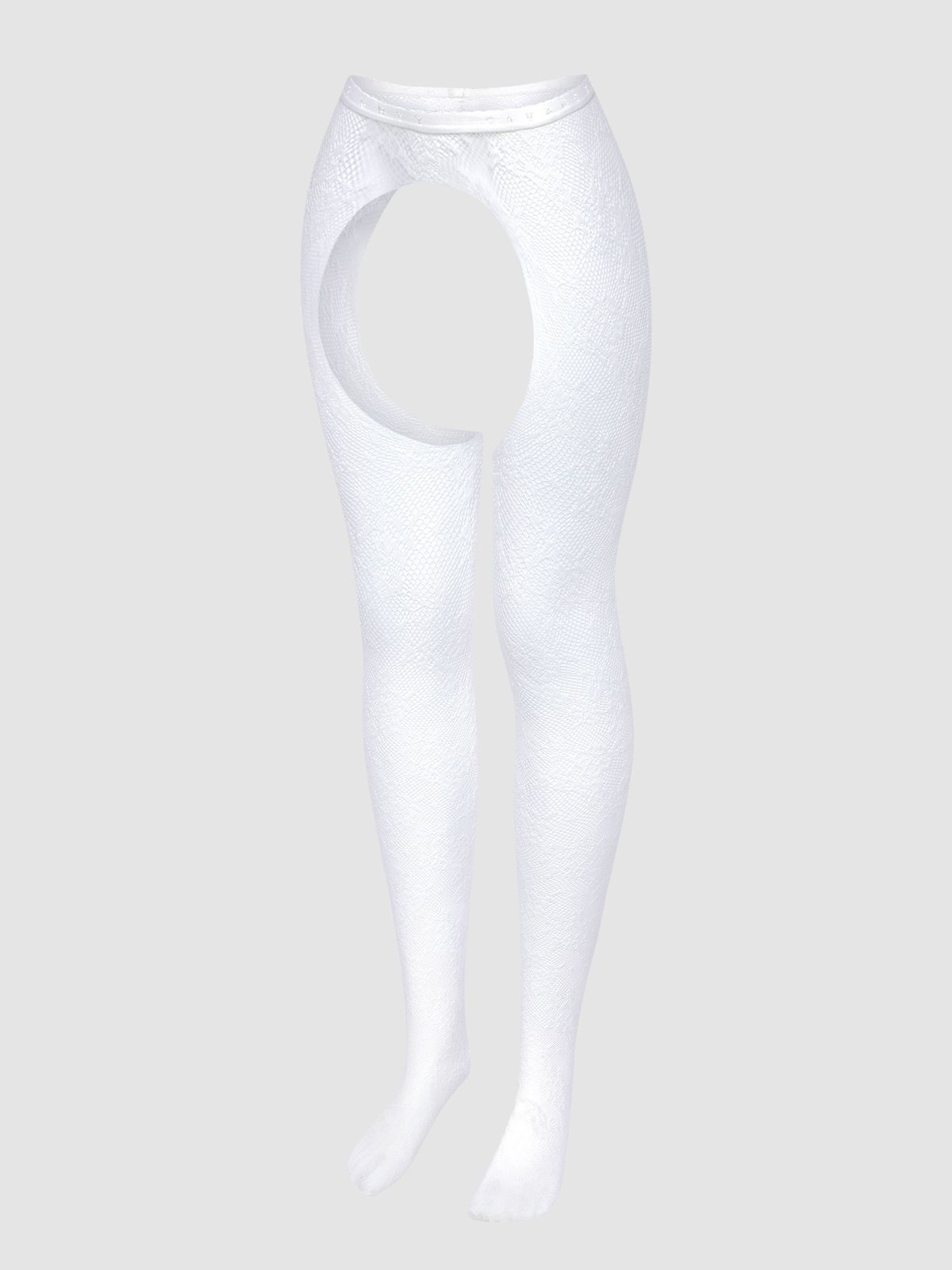 At First Sight Crotchless Full Tights in White | SAVAGE X FENTY