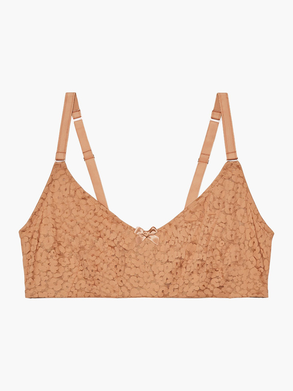 Unlined Leopard Lace Bra in Brown & Nude | SAVAGE X FENTY