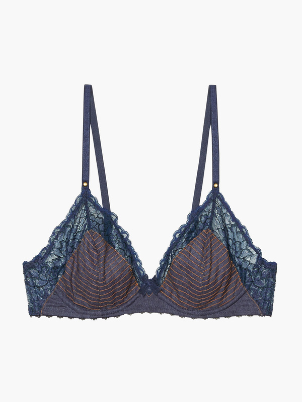 Chambray Unlined Bra in Blue | SAVAGE X FENTY