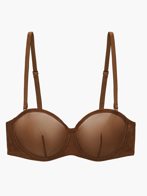 Mesh Strapless Bra In Brown Savage X Fenty