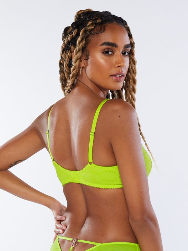 Flocked Logo Unlined Bra