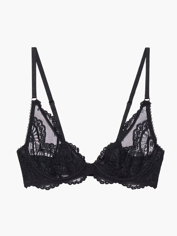 Scalloped Lace Unlined Bra in Black | SAVAGE X FENTY