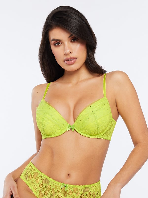 Lovelace Padded Bra In Green Savage X Fenty