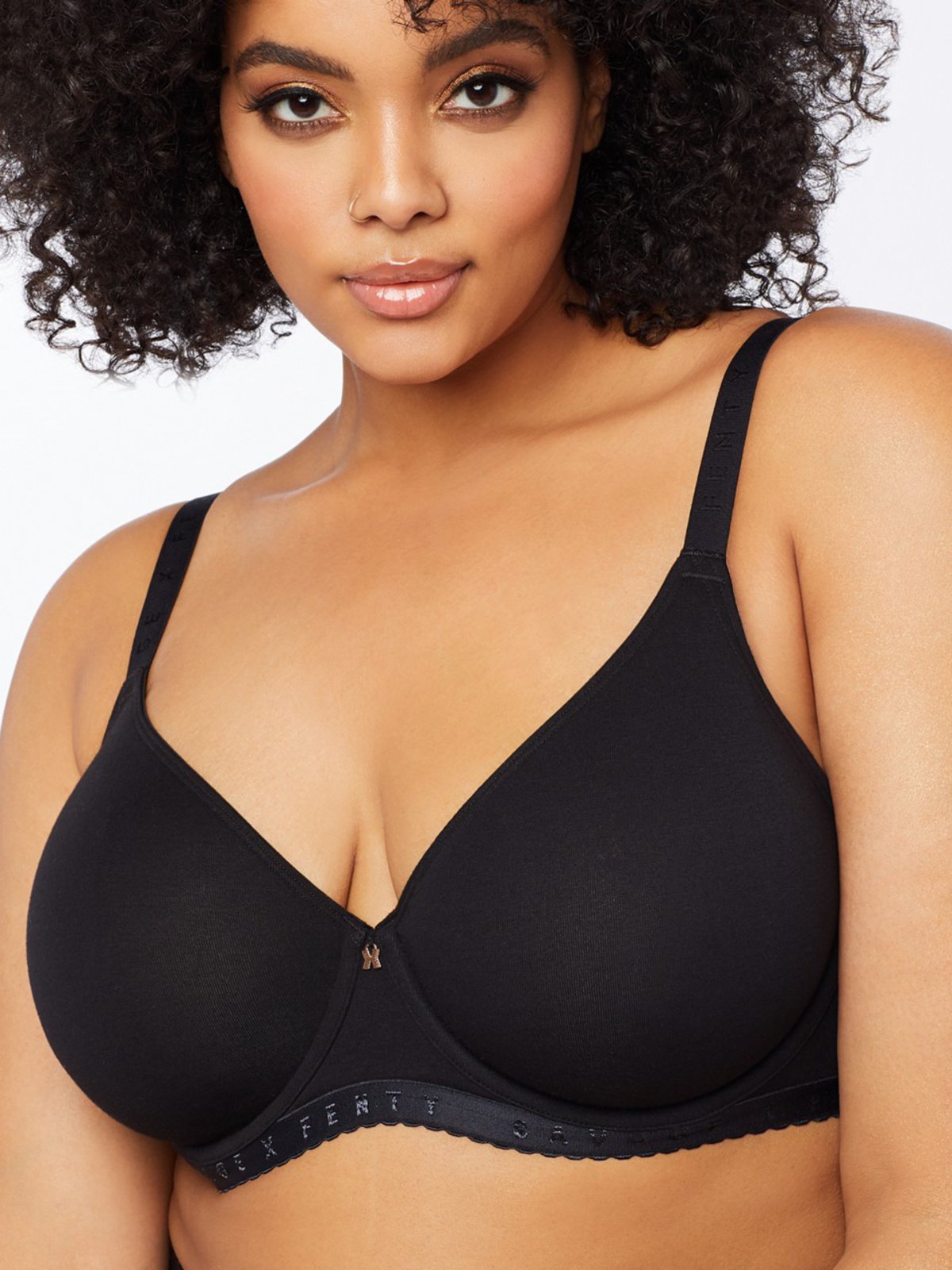 Savage Fenty Dear Diary Embroidered Unlined Bra. Size 34D. Color: Black  Caviar