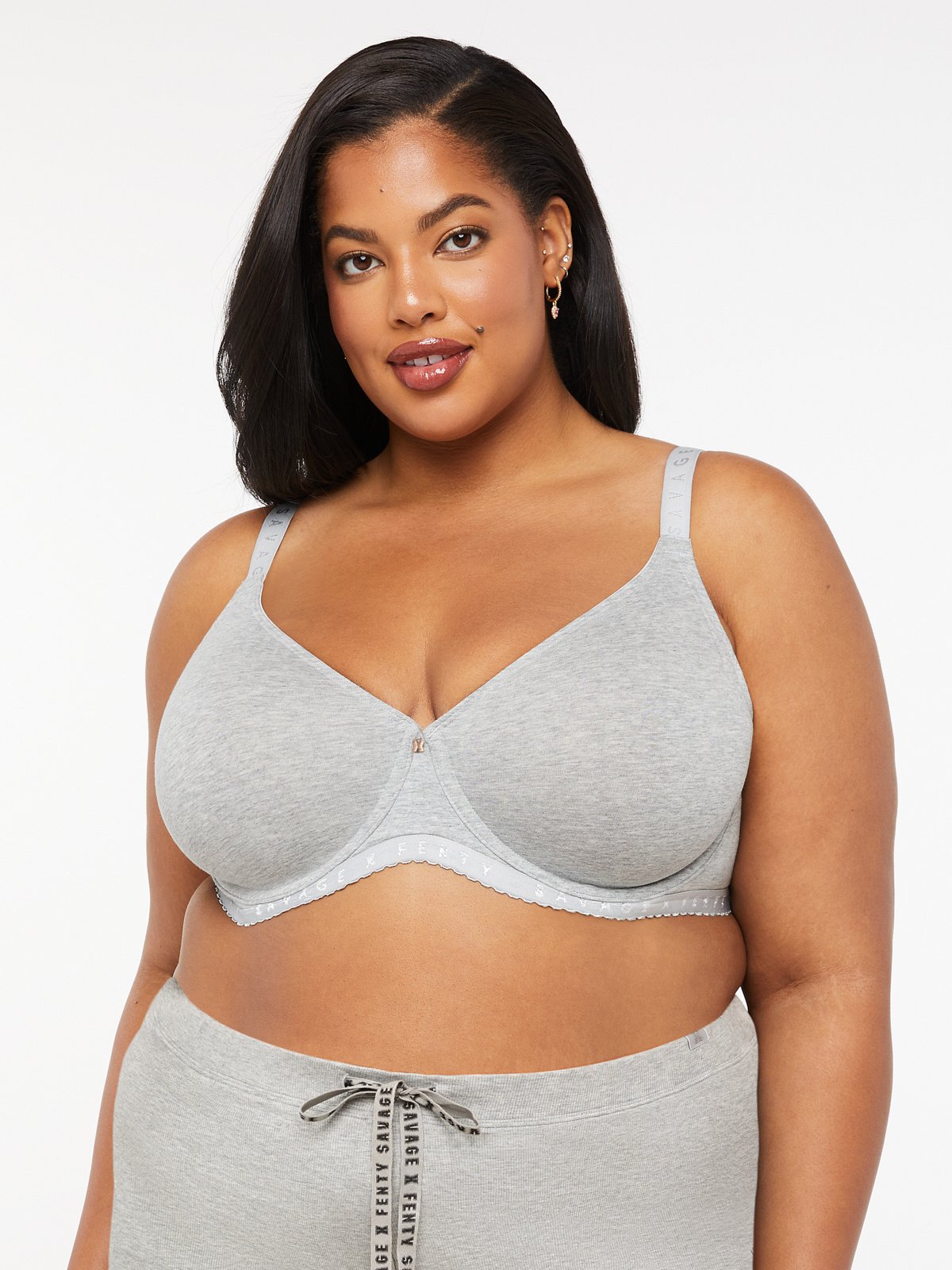 Savage X Cotton Unlined Bra in Grey