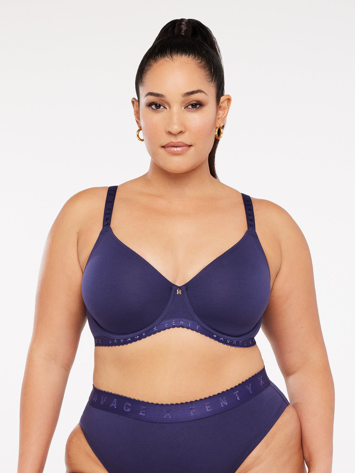 Savage X Cotton Jersey Unlined Bra in Blue