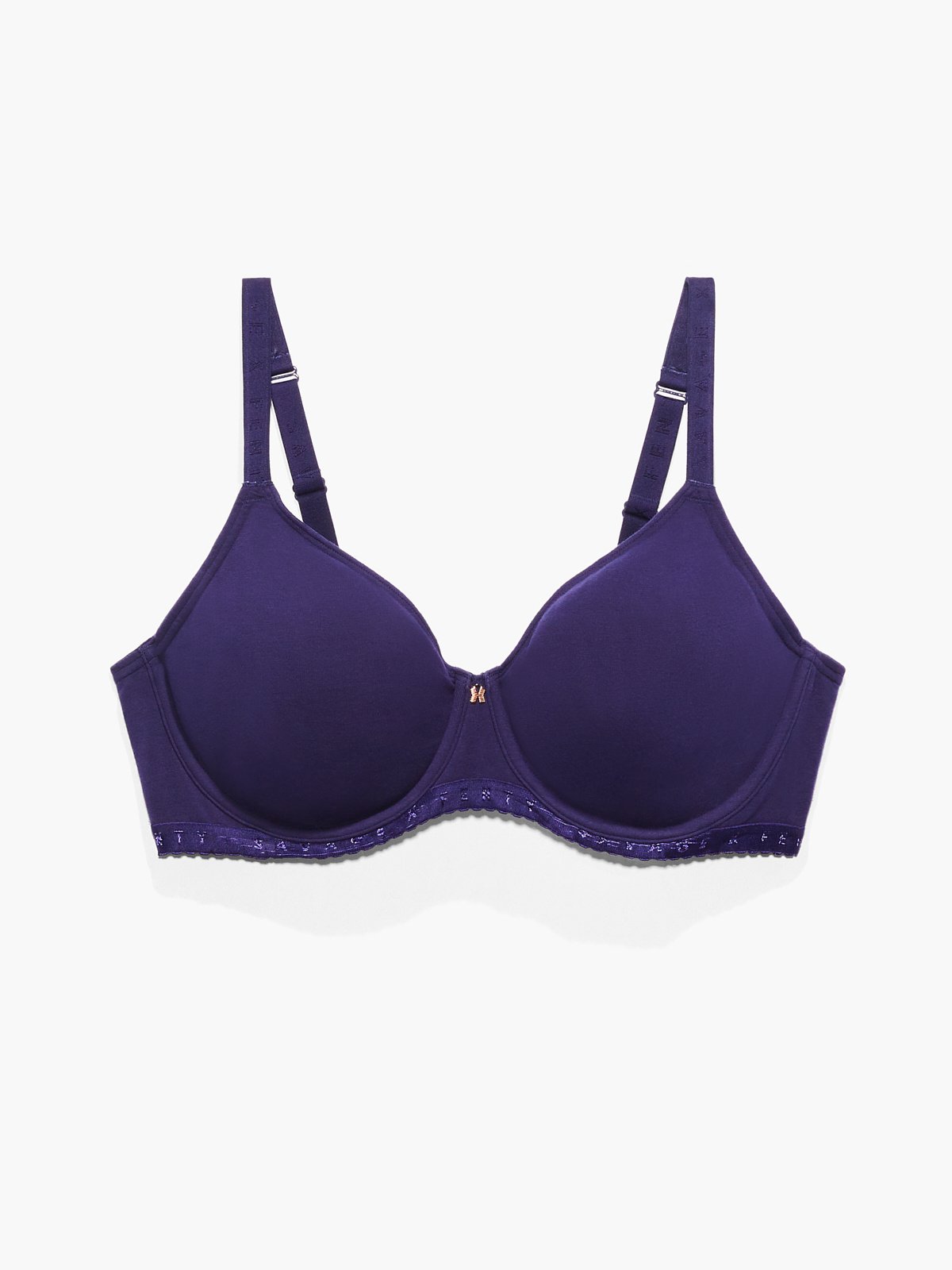 Unlined Ladies Thin Strap Non-padded Blue Plain Cotton Bra at Best