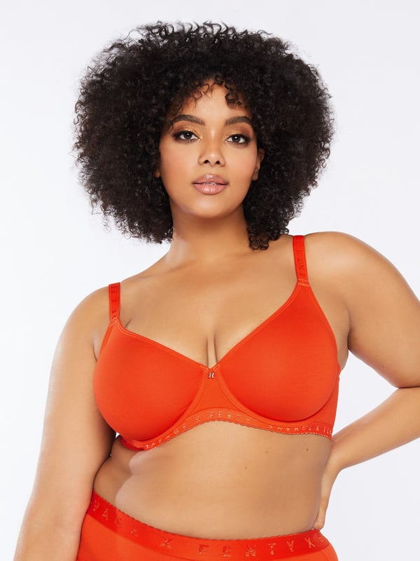 Savage X Cotton Jersey Unlined Bra In Red Savage X Fenty