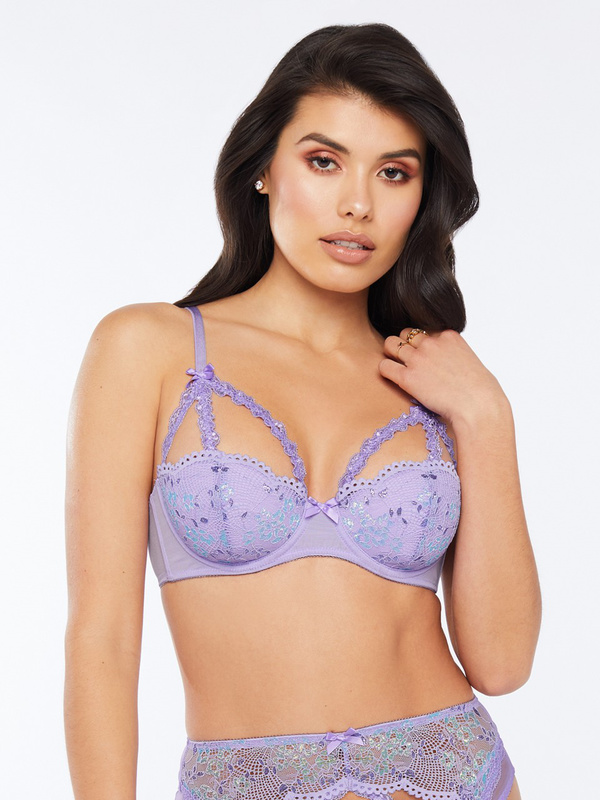 Iridescent Lace Caged Bra In Purple Savage X Fenty