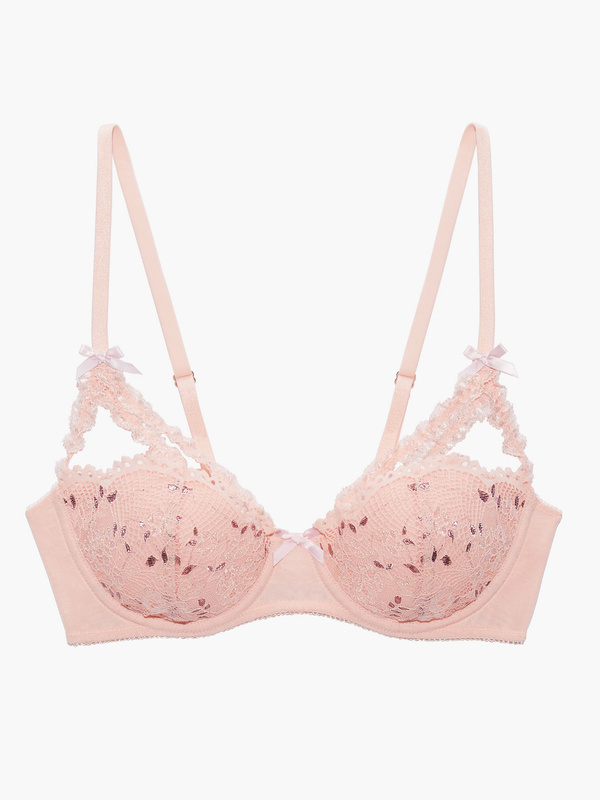 Iridescent Lace Caged Bra in Pink | SAVAGE X FENTY