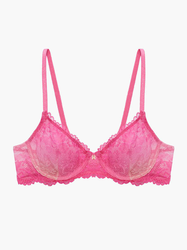Floral Lace Unlined Bra with X Charm in Multi & Pink | SAVAGE X FENTY