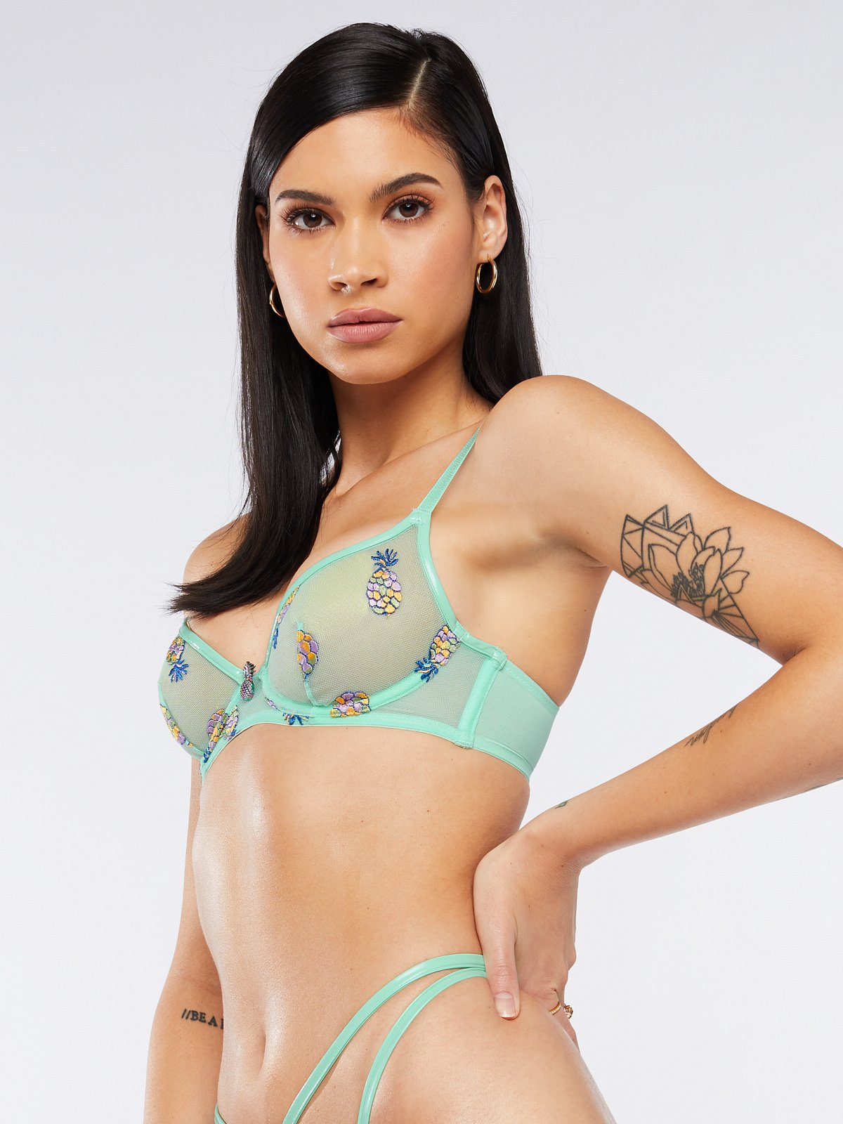 Bow Embroidered Tulle Bra With Overbust Bones By 'Cheers' By