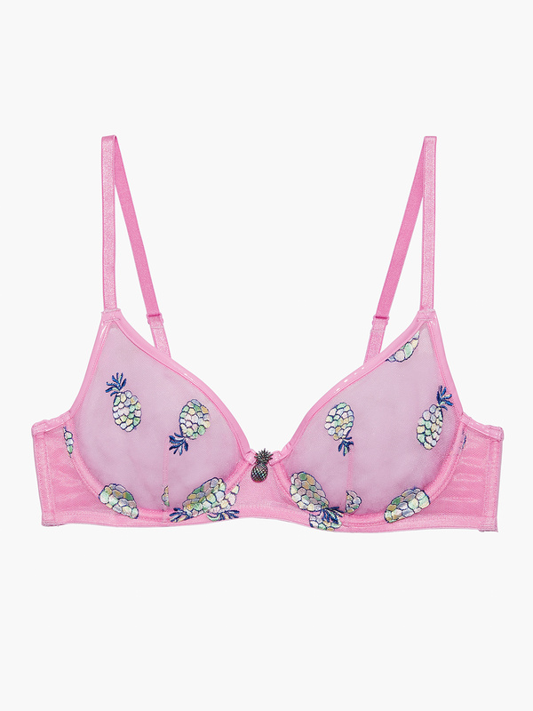 Fenty X Savage Tutti Fruity Embroidered Tulle Unlined Bra 36DD