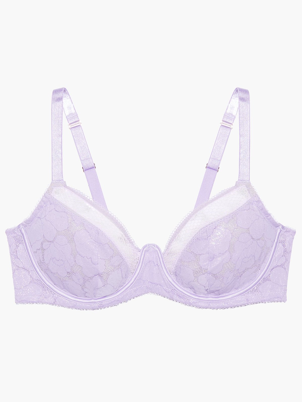 Floral Glow Unlined Lace Bra in White