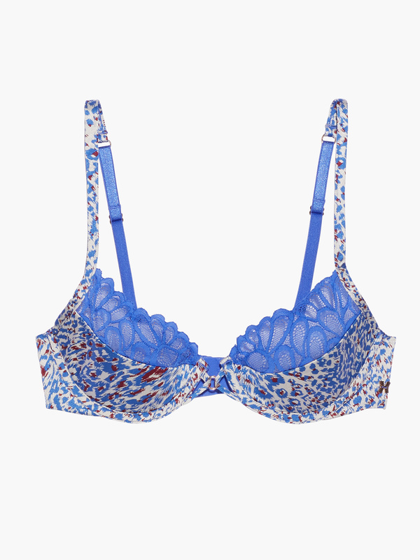 Savage Not Sorry Half Cup Bra With Lace In Blue And Multi Savage X Fenty 9732