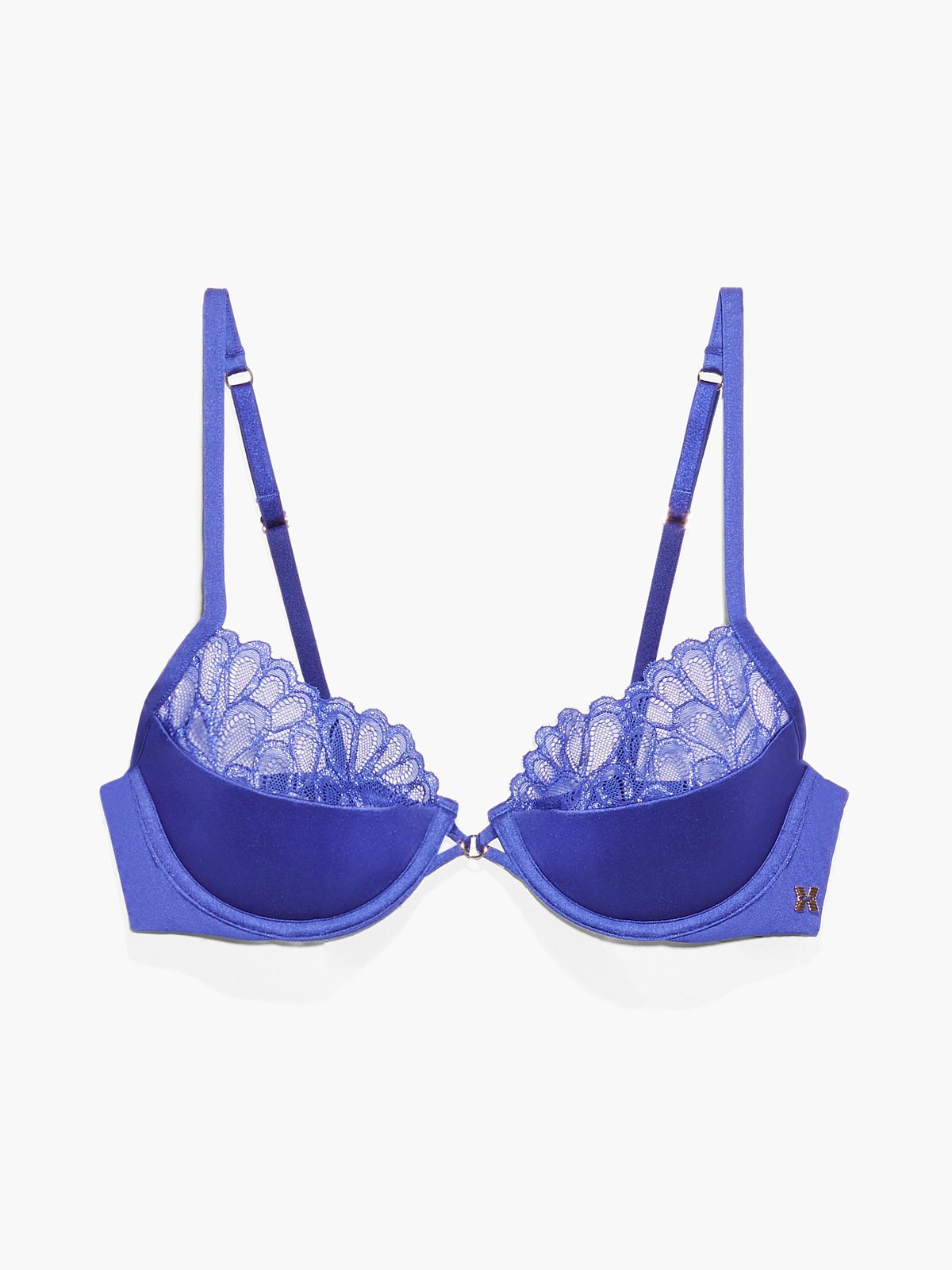 Half cup bra with Sensation Black and Blue Lurex cups - Plus Size Lingerie