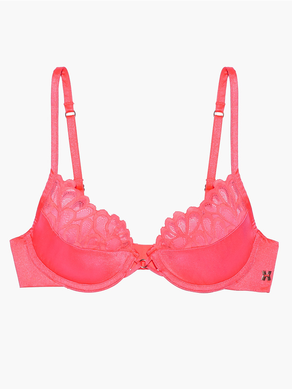 Savage Not Sorry Half Cup Bra With Lace In Pink Savage X Fenty