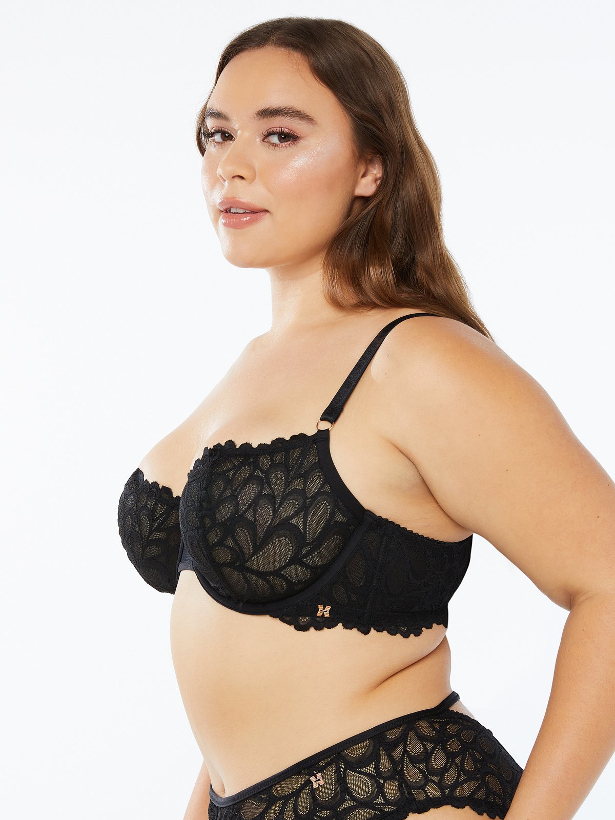SAVAGE NOT SORRY Unlined Lace Balconette Bra, 34B, Lingerie By