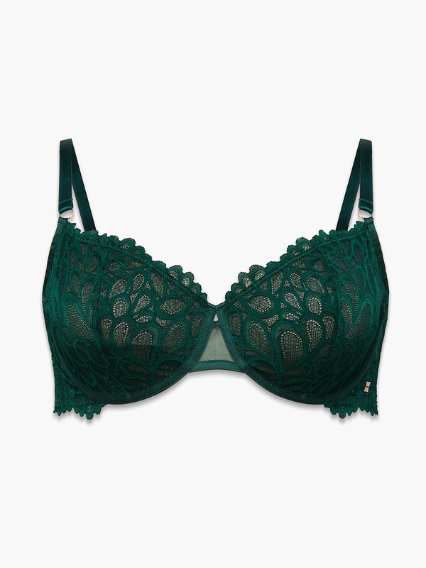 Savage Not Sorry Unlined Lace Balconette Bra in Green | SAVAGE X FENTY UK United Kingdom