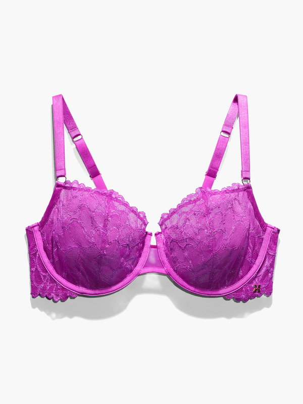 Savage Not Sorry Unlined Lace Balconette Bra in Purple