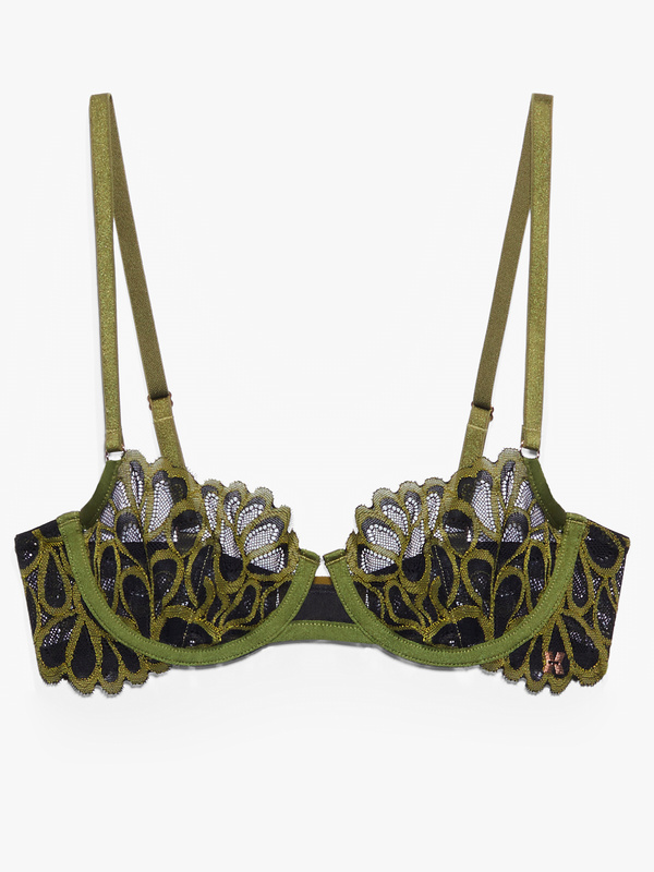 Savage Not Sorry Unlined Lace Balconette Bra in Green | SAVAGE X FENTY UK United Kingdom