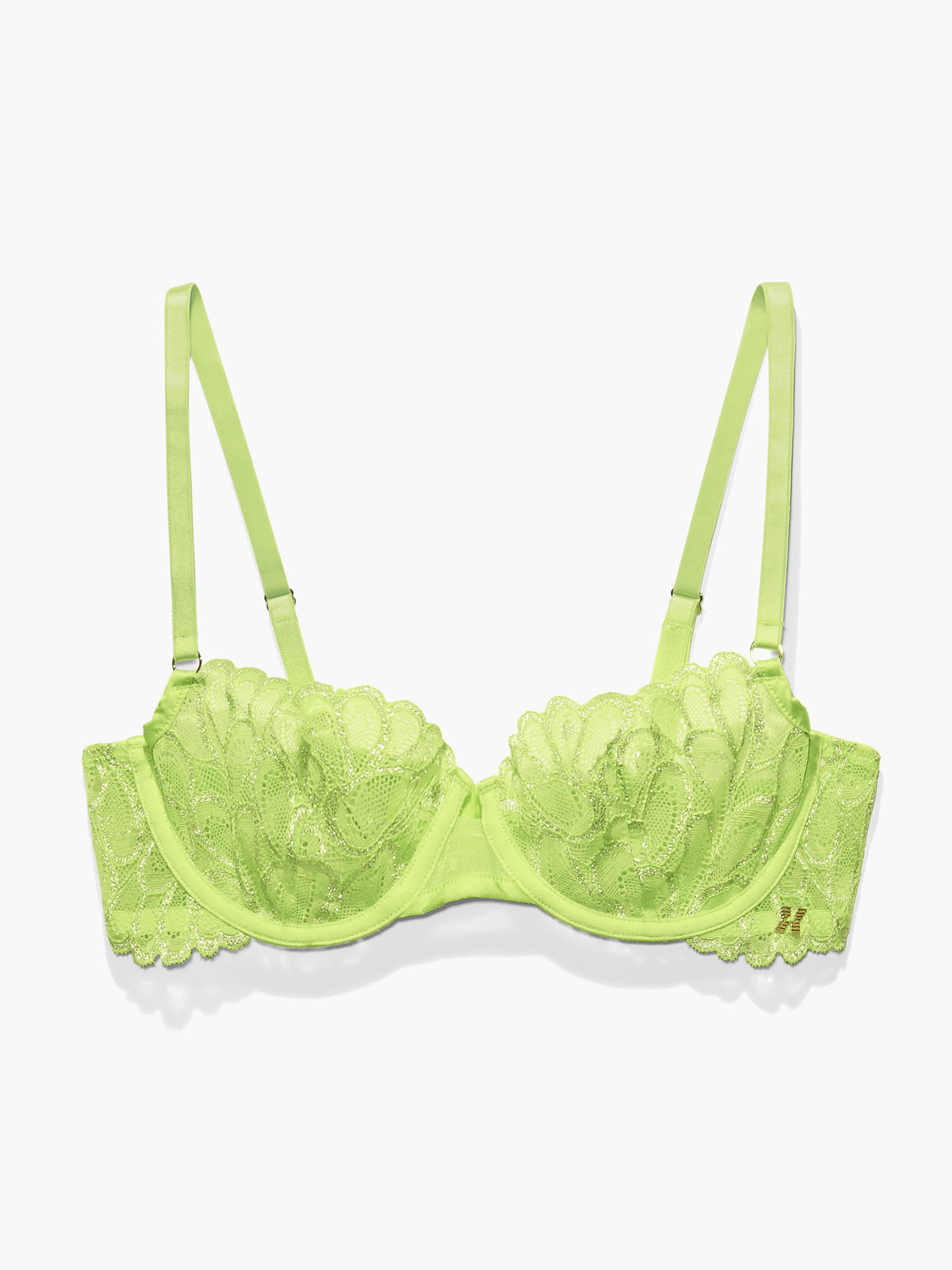 Savage Not Sorry Unlined Lace Balconette Bra in Green | SAVAGE X FENTY