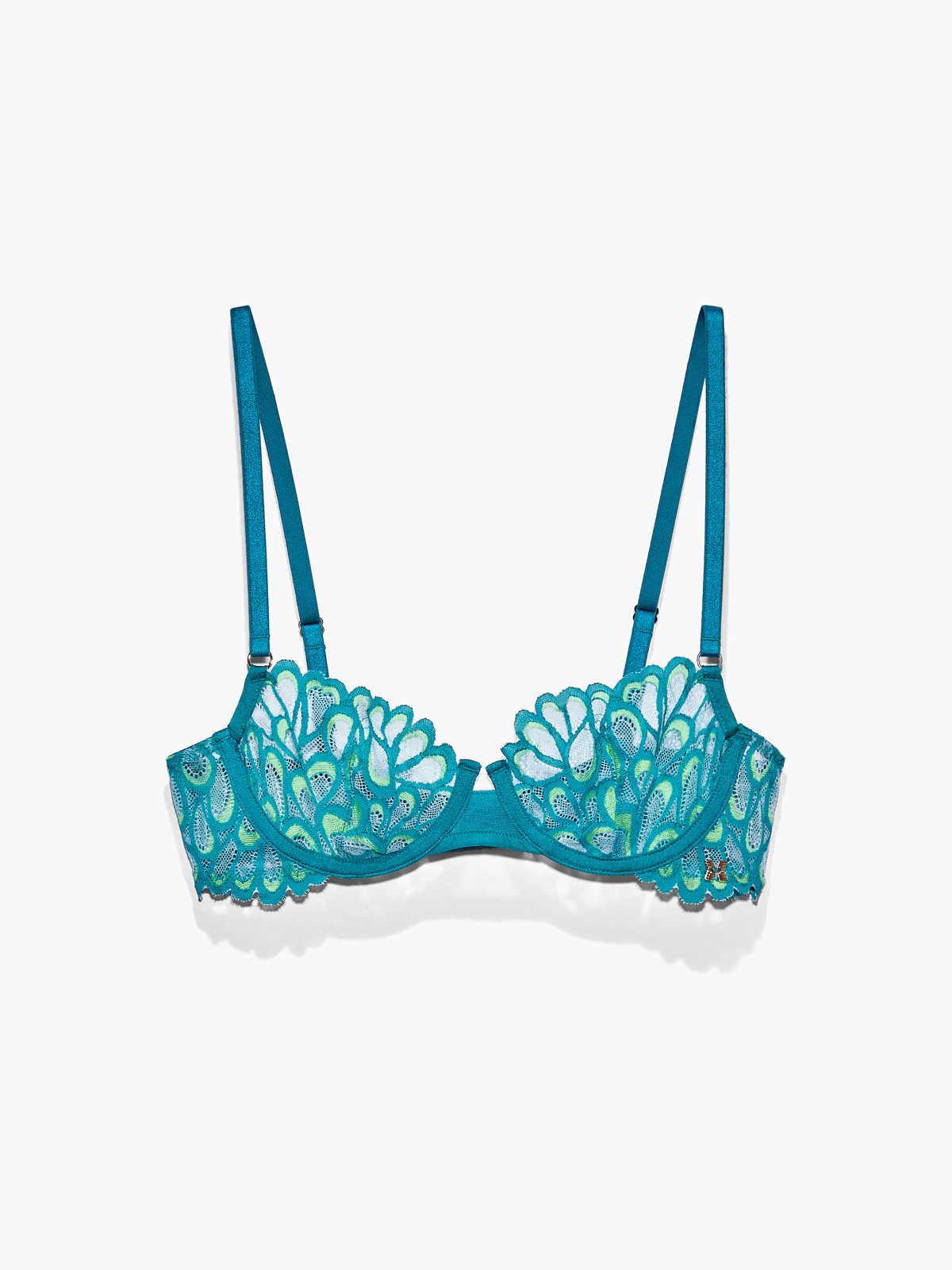 Savage Not Sorry Unlined Lace Balconette Bra in Blue & Green & Multi ...