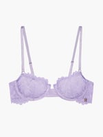 Savage X Fenty Floral Lace Unlined Bra with X Charm Purple