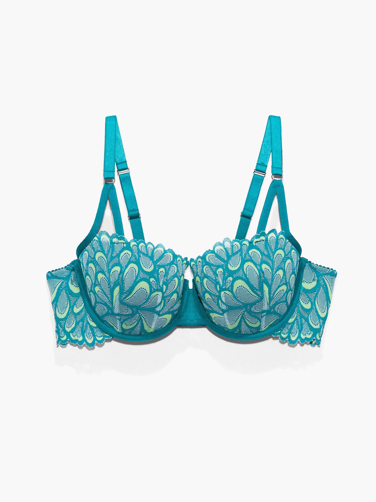 Savage Not Sorry Lightly Lined Lace Balconette Bra in Blue
